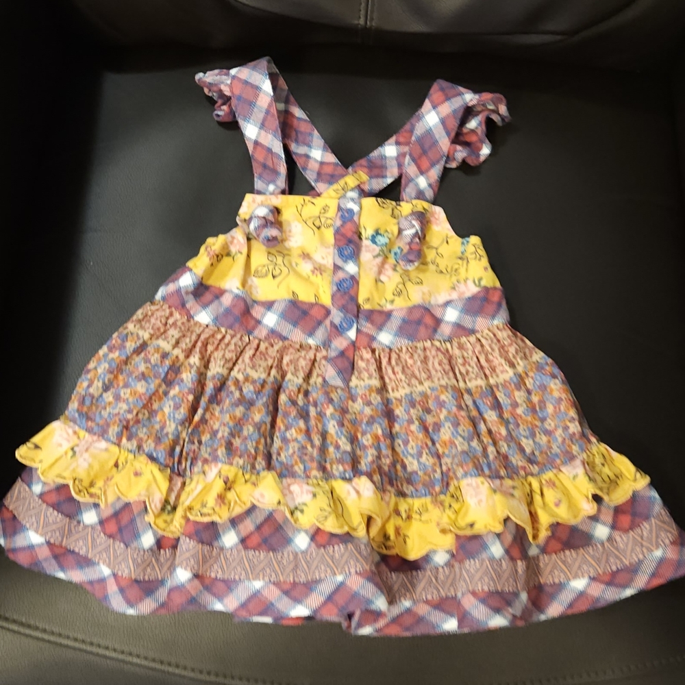 Matilda Jane Vibrant Plaid and Floral Dress, Size 2 BOUTIQUE!